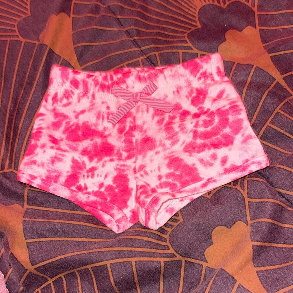 Pink tie-dye shorts for infants
